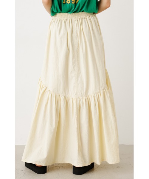 RODEO CROWNS WIDE BOWL（ロデオクラウンズワイドボウル）の「ギャザー切り替えロングスカート（スカート・レディース・アイボリー/ブラック/カーキ・FREE）」の16枚目の写真
