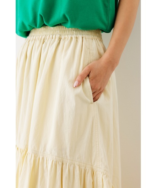 RODEO CROWNS WIDE BOWL（ロデオクラウンズワイドボウル）の「ギャザー切り替えロングスカート（スカート・レディース・アイボリー/ブラック/カーキ・FREE）」の17枚目の写真