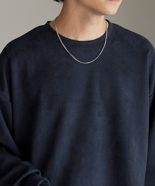 MONO-MART(モノマート)の「ビッグシルエットブラッシュドプルオーバー(Tシャツ/カットソー・メンズ・ブラウン/グレー/アイボリー/グレイッシュブルー/ブラック/ネイビー/カーキ・L/M)」の18枚目の写真