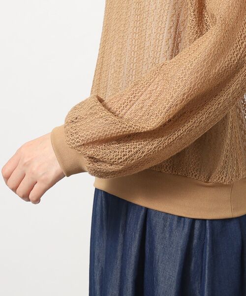 grove(グローブ)の「◆透かし編み風ニットソープルオーバー(Tシャツ/カットソー・レディース・キャメル/ブラック・02/03/04/01/05)」の15枚目の写真