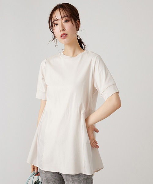 BELLUNA(ベルーナ)の「タック切替デザイン細見えチュニック(チュニック・レディース・チャコール/アイボリー/オリーブ/ブルー・MEDIUM/X-LARGE/LARGE)」の13枚目の写真