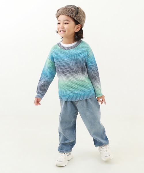 devirock(デビロック)の「洗える グラデーションニット(ニット/セーター・キッズ・ブルー/ラベンダー・160cm/150cm/110cm/140cm/120cm/130cm/100cm)」の9枚目の写真