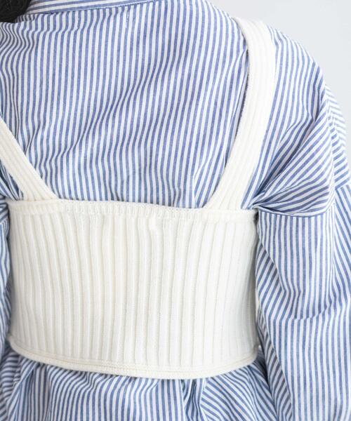 WEGO（ウィゴー）の「WEGO/ニットビスチェ（キャミソール・レディース・ワイン/オフホワイト・FREE）」の5枚目の写真