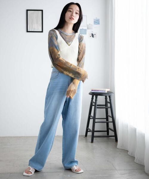 WEGO（ウィゴー）の「WEGO/ニットビスチェ（キャミソール・レディース・ワイン/オフホワイト・FREE）」の12枚目の写真