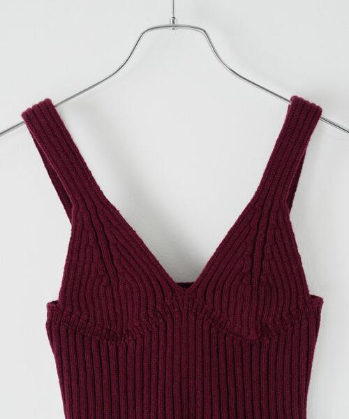 WEGO（ウィゴー）の「WEGO/ニットビスチェ（キャミソール・レディース・ワイン/オフホワイト・FREE）」の19枚目の写真