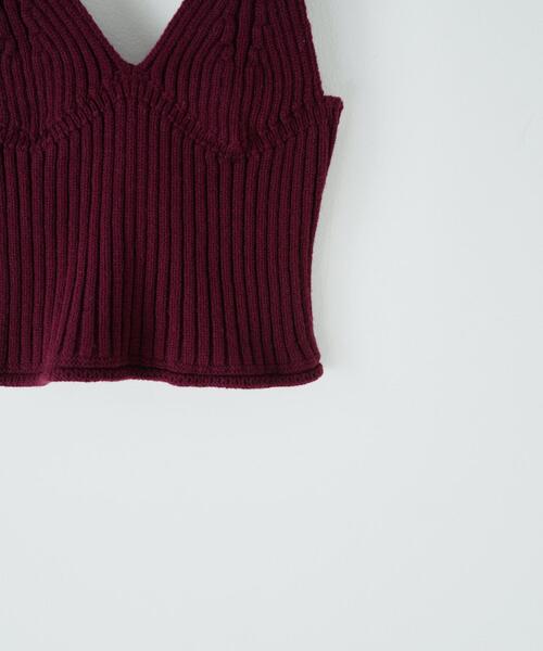 WEGO（ウィゴー）の「WEGO/ニットビスチェ（キャミソール・レディース・ワイン/オフホワイト・FREE）」の22枚目の写真