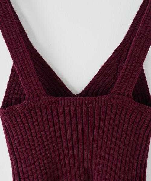 WEGO（ウィゴー）の「WEGO/ニットビスチェ（キャミソール・レディース・ワイン/オフホワイト・FREE）」の20枚目の写真