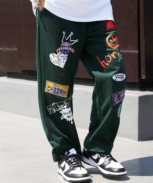 ８(eight)（エイト）の「ワッペンスウェットパンツ（スウェットパンツ・メンズ・ホワイト系その他/ブラック/グリーン・LARGE/MEDIUM）」の3枚目の写真