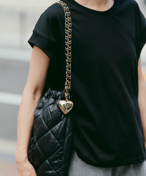 ZAKKA-BOX（ザッカボックス）の「ナイロンクッションチェーンバッグ（ショルダーバッグ・レディース・アイボリー/ブラック/キャメル・FREE）」の7枚目の写真