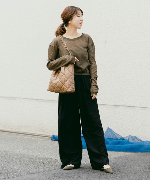 ZAKKA-BOX（ザッカボックス）の「ナイロンクッションチェーンバッグ（ショルダーバッグ・レディース・アイボリー/ブラック/キャメル・FREE）」の13枚目の写真