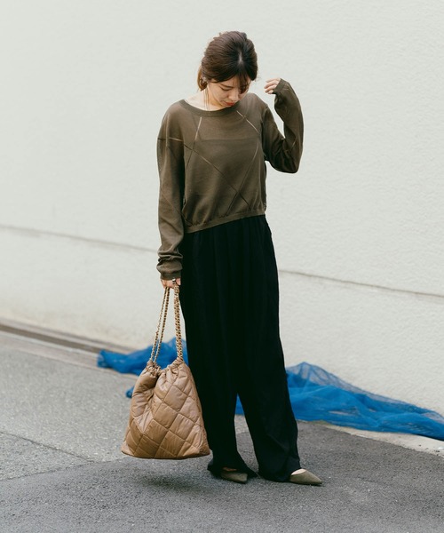 ZAKKA-BOX（ザッカボックス）の「ナイロンクッションチェーンバッグ（ショルダーバッグ・レディース・アイボリー/ブラック/キャメル・FREE）」の16枚目の写真