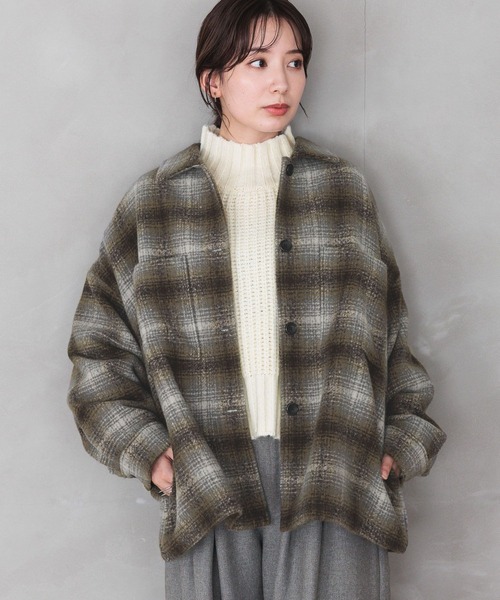 新品】シャギーチェックシャツ Fサイズ グリーン レプシィム LEPSIM