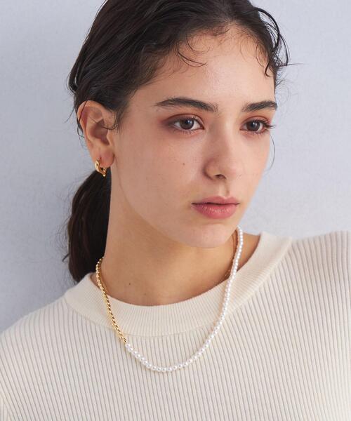 green label relaxing(グリーンレーベルリラクシング)の「2WAY フェイクパール&メタリックビーズ トグルネックレス(ネックレス・レディース・ゴールド/シルバー・FREE)」の4枚目の写真
