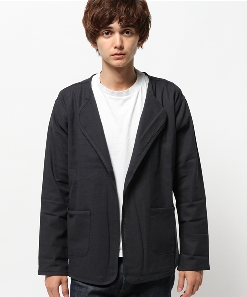 WHO'S WHO gallery（フーズフーギャラリー）の「【GIGGER】ノーカラーブルゾン（ブルゾン・メンズ・ネイビー/カーキ・FREE）」の3枚目の写真