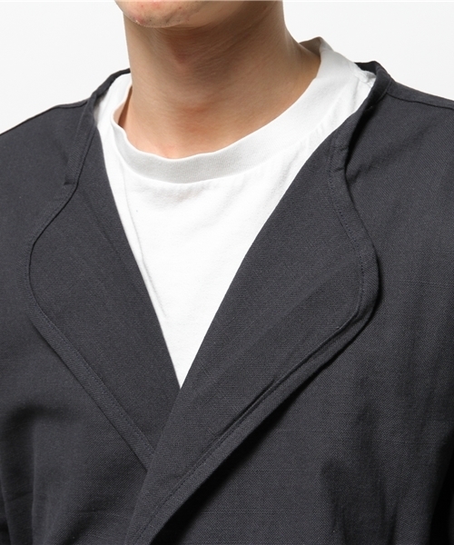 WHO'S WHO gallery（フーズフーギャラリー）の「【GIGGER】ノーカラーブルゾン（ブルゾン・メンズ・ネイビー/カーキ・FREE）」の6枚目の写真