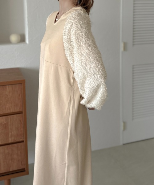 apres jour clair(アプレジュールクレア)の「【apres jour clair】ジャガードスリーブワンピース【ZOZOTOWN限定アイテム】(ワンピース・レディース・アイボリー/ブラック/グレー系その他・X-LARGE/フリー)」の8枚目の写真
