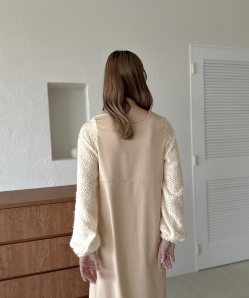 apres jour clair(アプレジュールクレア)の「【apres jour clair】ジャガードスリーブワンピース【ZOZOTOWN限定アイテム】(ワンピース・レディース・アイボリー/ブラック/グレー系その他・X-LARGE/フリー)」の9枚目の写真
