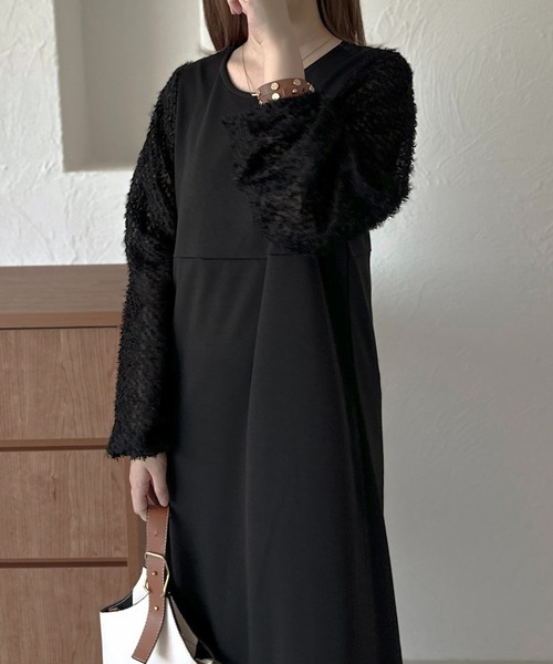 apres jour clair(アプレジュールクレア)の「【apres jour clair】ジャガードスリーブワンピース【ZOZOTOWN限定アイテム】(ワンピース・レディース・アイボリー/ブラック/グレー系その他・X-LARGE/フリー)」の18枚目の写真