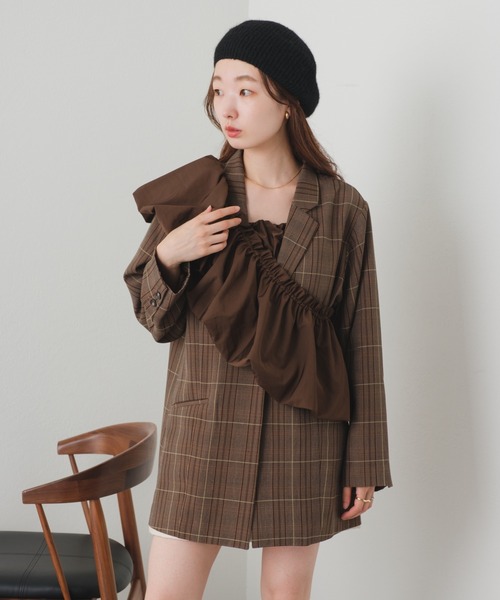 Kastane（カスタネ）の「ギャザーフリルカラー（その他トップス・レディース・チャコールグレー/ブラウン/アイボリー・FREE）」の5枚目の写真