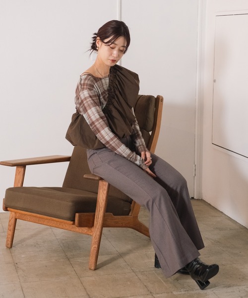 Kastane（カスタネ）の「ギャザーフリルカラー（その他トップス・レディース・チャコールグレー/ブラウン/アイボリー・FREE）」の15枚目の写真