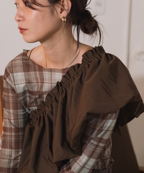 Kastane（カスタネ）の「ギャザーフリルカラー（その他トップス・レディース・チャコールグレー/ブラウン/アイボリー・FREE）」の19枚目の写真