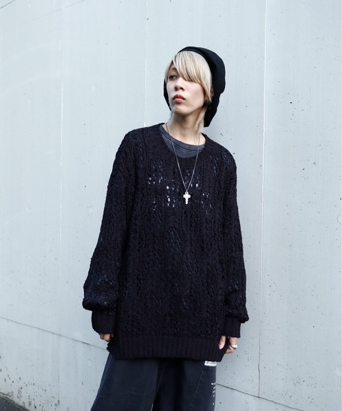 【セール】BL RACE KNIT CREWNECK KNIT/レースニット クルーネック（ニット/セーター）｜Bling Leads（ブリングリーズ）
