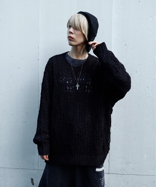 【セール】BL RACE KNIT CREWNECK KNIT/レースニット クルーネック（ニット/セーター）｜Bling Leads（ブリングリーズ）