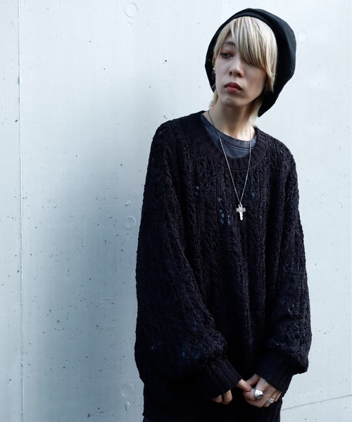 【セール】BL RACE KNIT CREWNECK KNIT/レースニット クルーネック（ニット/セーター）｜Bling Leads（ブリングリーズ）