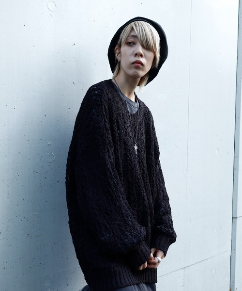 【セール】BL RACE KNIT CREWNECK KNIT/レースニット クルーネック（ニット/セーター）｜Bling Leads（ブリングリーズ）