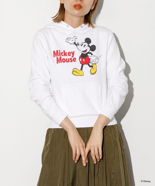 GOOD ROCK SPEED（グッドロックスピード）の「GOOD ROCK SPEED / 【DISNEY/MICKEY】ショート丈パーカー（パーカー・レディース・ライトブルー/ホワイト・FREE）」の3枚目の写真