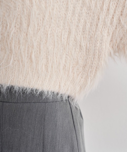 Chico（チコ）の「シャギーチョーカーショートニット（ニット/セーター・レディース・ピンク/グレー/ライトベージュ/ブルー・FREE）」の16枚目の写真