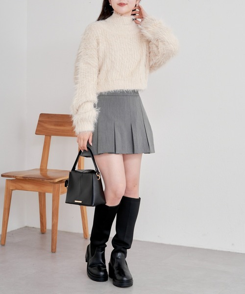 Chico（チコ）の「シャギーチョーカーショートニット（ニット/セーター・レディース・ピンク/グレー/ライトベージュ/ブルー・FREE）」の22枚目の写真