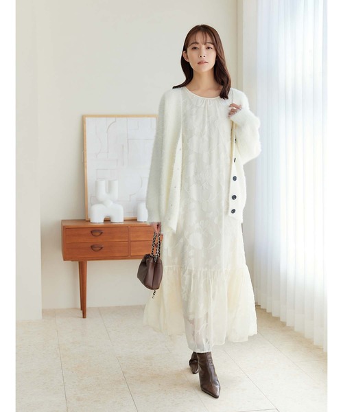 fifth(フィフス)の「【2024AW】Vネックシャギーニットカーディガン(カーディガン/ボレロ・レディース・グレー/ブラック/ホワイト・M)」の18枚目の写真