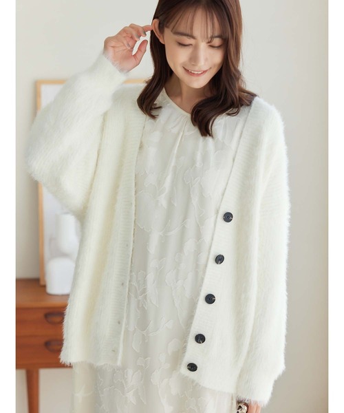 fifth(フィフス)の「【2024AW】Vネックシャギーニットカーディガン(カーディガン/ボレロ・レディース・グレー/ブラック/ホワイト・M)」の16枚目の写真