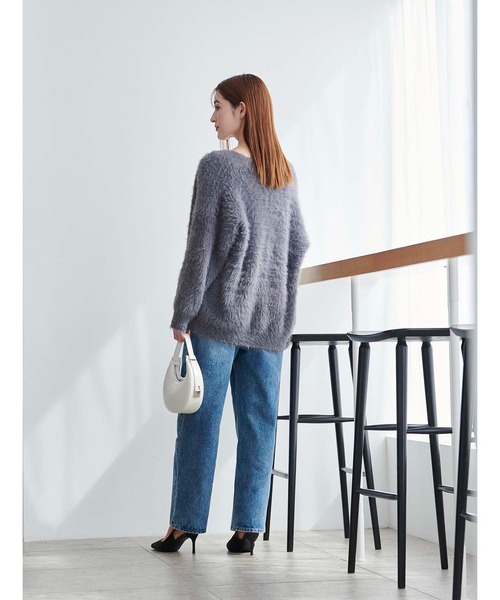セール】【2024AW】Vネックシャギーニットカーディガン