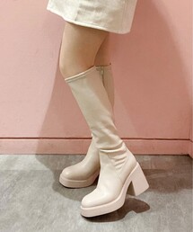 高評価レビュー！厚底ロングストレッチブーツ
