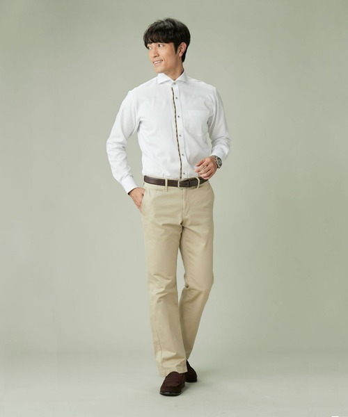 TOKYO SHIRTS（トウキョウシャツ）の「形態安定ノーアイロン ホリゾンタルワイド 長袖ビジネスワイシャツ（ビジネスシャツ・メンズ・ホワイト・首回り39cm-裄丈80cm/首回り41cm-裄丈86cm/首回り39cm-裄丈84cm/首回り42cm-裄丈82cm/首回り43cm-裄丈86cm/首回り42cm-裄丈86cm/首回り41cm-裄丈82cm/首回り43cm-裄丈82cm/首回り37cm-裄丈80cm/首回り37cm-裄丈84cm）」の5枚目の写真