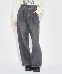 PINK-latte（ピンクラテ）の「ウエストギャザーホックデニムパンツ（デニムパンツ・キッズ）」