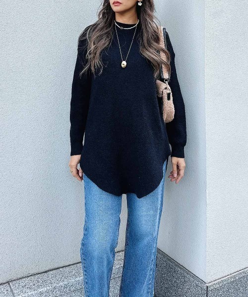 esutoreja（エストレジャ）の「オーバーシンプルニット（ニット/セーター・レディース・ホワイト/ブラック/ブラウン/ピンク・FREE）」の13枚目の写真