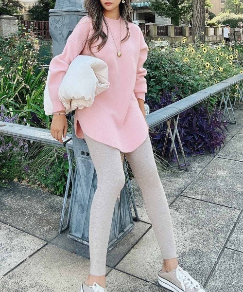 esutoreja（エストレジャ）の「オーバーシンプルニット（ニット/セーター・レディース・ホワイト/ブラック/ブラウン/ピンク・FREE）」の7枚目の写真