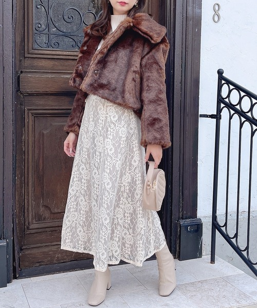 MIIA（ミーア）の「コルセットベルト風レースフレアスカート（スカート・レディース・ブラック/ブラウン/オフホワイト・FREE）」の18枚目の写真