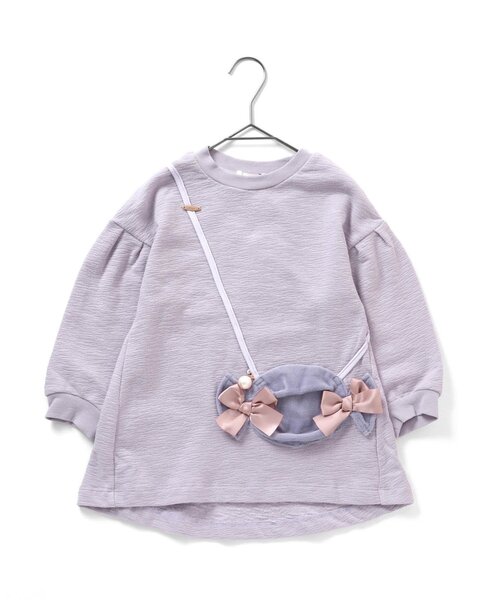 Seraph（セラフ）の「【裏起毛】スイーツモチーフポシェットチュニック（チュニック・キッズ・ラベンダー/ピンク/サックスブルー・130/140/80/90/110/120/95/100）」の2枚目の写真