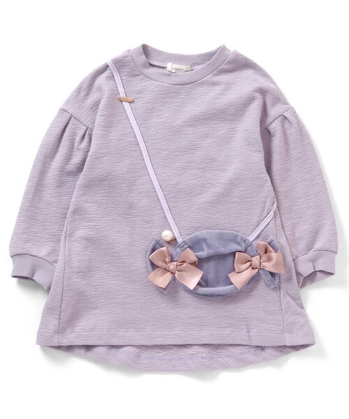 Seraph（セラフ）の「【裏起毛】スイーツモチーフポシェットチュニック（チュニック・キッズ・ラベンダー/ピンク/サックスブルー・130/140/80/90/110/120/95/100）」の8枚目の写真