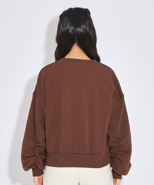 PINK-latte（ピンクラテ）の「◆【シャギー】エンボスロゴプルオーバー（スウェット・キッズ・ダークブラウン/ブラック/アイボリー系・16/14/15 ）」の6枚目の写真