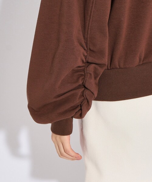 PINK-latte（ピンクラテ）の「◆【シャギー】エンボスロゴプルオーバー（スウェット・キッズ・ダークブラウン/ブラック/アイボリー系・16/14/15 ）」の8枚目の写真