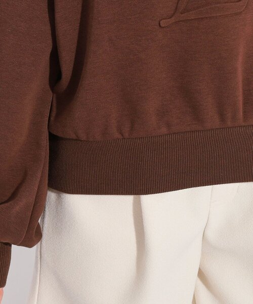 PINK-latte（ピンクラテ）の「◆【シャギー】エンボスロゴプルオーバー（スウェット・キッズ・ダークブラウン/ブラック/アイボリー系・16/14/15 ）」の9枚目の写真