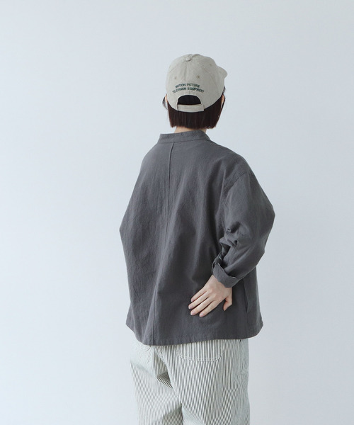 PAR ICI（パーリッシィ）の「シボコットン スタンドブラウス (セットアップ対応)（シャツ/ブラウス・レディース・その他/チャコールグレー/ピンク・FREE）」の10枚目の写真