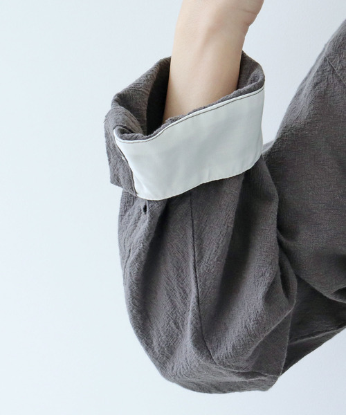 PAR ICI（パーリッシィ）の「シボコットン スタンドブラウス (セットアップ対応)（シャツ/ブラウス・レディース・その他/チャコールグレー/ピンク・FREE）」の18枚目の写真