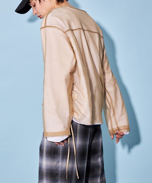 CITEN(シテン)の「<CITEN>シアー ルーズ ブラウス(シャツ/ブラウス・レディース・ベージュ/ブラック・FREE)」の2枚目の写真