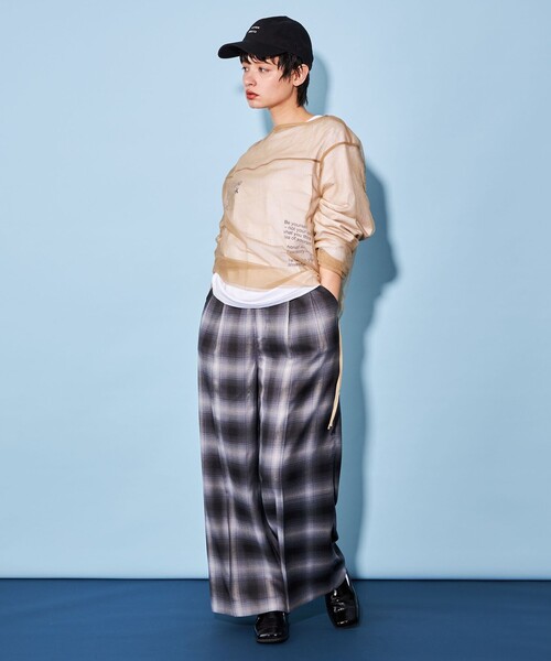 CITEN(シテン)の「<CITEN>シアー ルーズ ブラウス(シャツ/ブラウス・レディース・ベージュ/ブラック・FREE)」の5枚目の写真